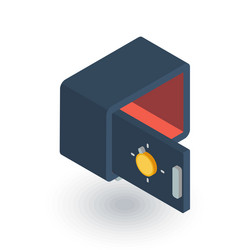 empty open safe isometric flat icon 3d vector