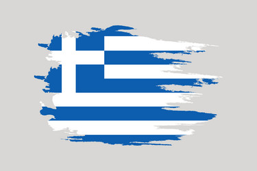 Flag of greece brush painted hand vector