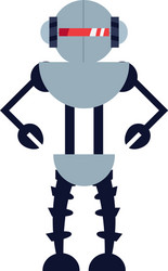 Humanoid robot flat style icon Royalty Free Vector Image