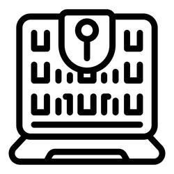 laptop displaying password protected login screen vector image