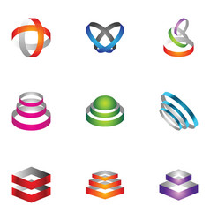 Modern Icon Set - Geometric Shapes vector image