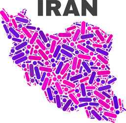 mosaic iran map of dots and lines vector image