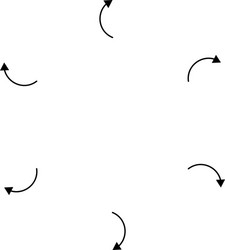 radial circular arrows pointing from center vector image