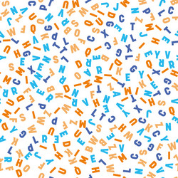 seamless pattern colorful letters random order vector image