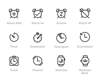 set alarm time clock timer editable thin vector image