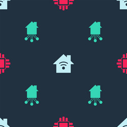 set processor with cpu smart home wi-fi vector image