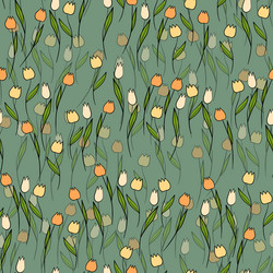 spring colorful with tulips vector image