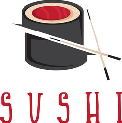 sushi menu and chopsticks design template vector image