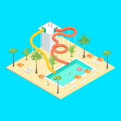 territory water park concept 3d isometric view vector image