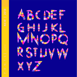 abstract colorful font and alphabet vector image