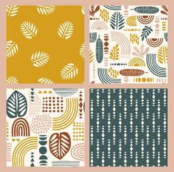Abstract Leaf Patterns vector image