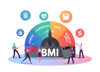Body Mass Index Scale - Tiny Characters vector image