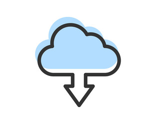 cloud storage and data transfer icon computing vector image
