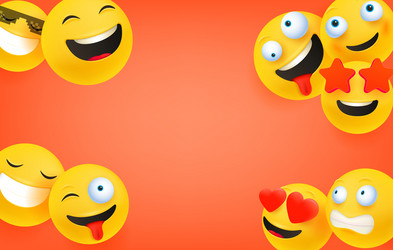 frame background with emoticons copy space vector image