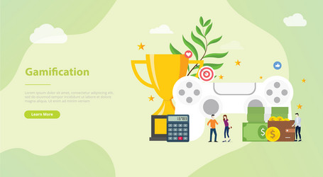 Gamification life concept for website template vector