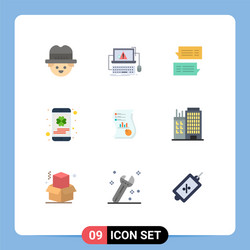 pictograph set 9 simple flat colors audit vector image