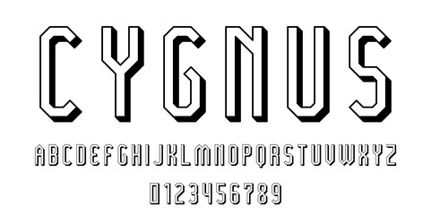 set of alphabets font letters and numbers vector image