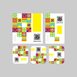 set of different size qr code label vector image