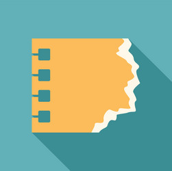 yellow notepad with torn off paper showing blank vector image