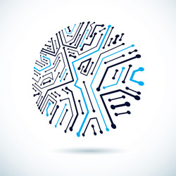 abstract technology with circular circuit board vector image