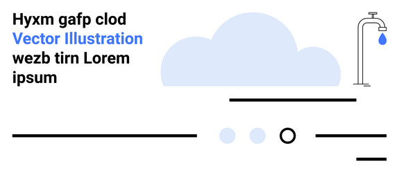 cloud with tap droplet and text elements in modern vector image