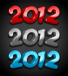 happy new year 2012 3d message vector image
