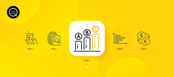 Inspect currency exchange and graph chart minimal vector