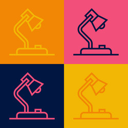 pop art line table lamp icon isolated on color vector image