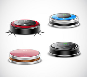 robotic vacuum cleaners set vector