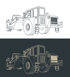 scraper for heavy earthmoving and mining vector image