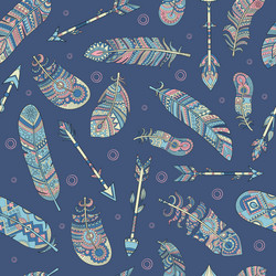 boho pattern authentic stylized feathers vector image