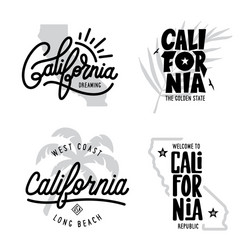 California Vintage T-Shirt Elements Vector Image