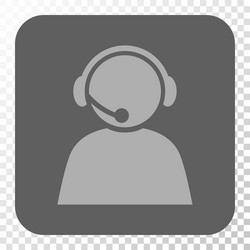 call center operator rounded square button vector image