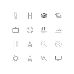 Creative process and design simple linear icons vector