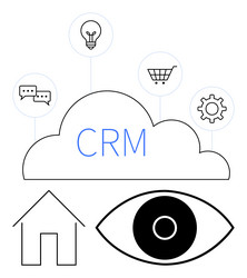 crm cloud integration with communication e vector image