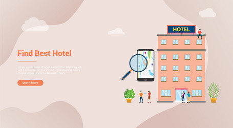 Find hotel or search hotels concept for website vector