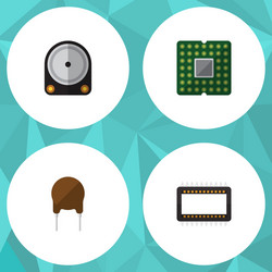 flat icon device set of mainframe triode unit vector image