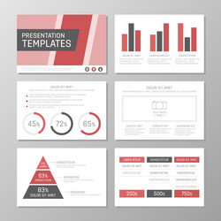 Set of red and gray template for multipurpose vector