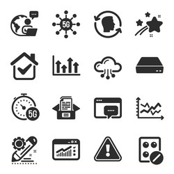 set science icons such as cloud computing vector image