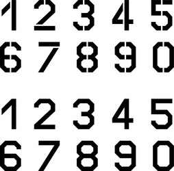 Stencil angular font numbers vector