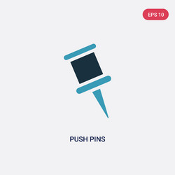 two color push pins icon from tools and utensils vector image