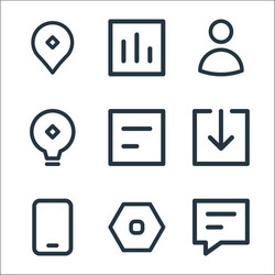 user interface line icons linear set quality vector image