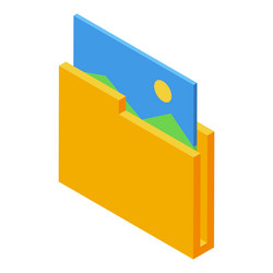 yellow folder storing image file with blue sky vector image