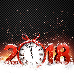 2018 new year background with clock vector