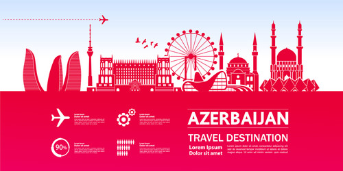 Azerbaijan travel destination vector