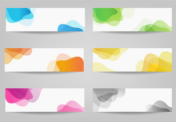 banner set with colorful blobs vector