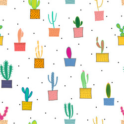 cactus seamless pattern background vector image
