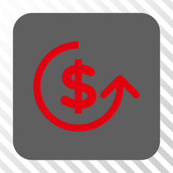 chargeback rounded square button vector image