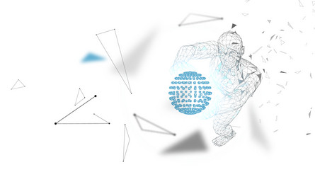 conceptual abstract man holds a world globe vector image