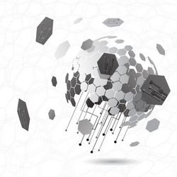 global network connect on line background vector image